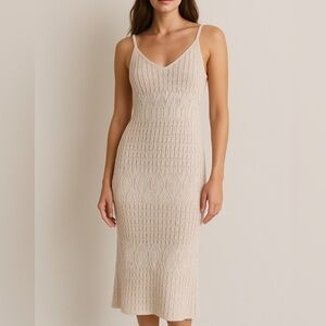 Elegant Cream Sleeveless Dress